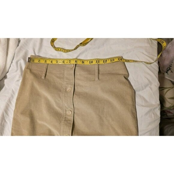 Express Corduroy Skirt Size Small Beige Cotton Spandex Button Down Preppy - Picture 6 of 7